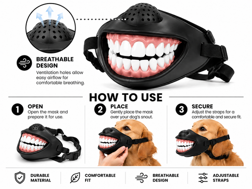 WoofSmile™ Funny Dog Smile Mask