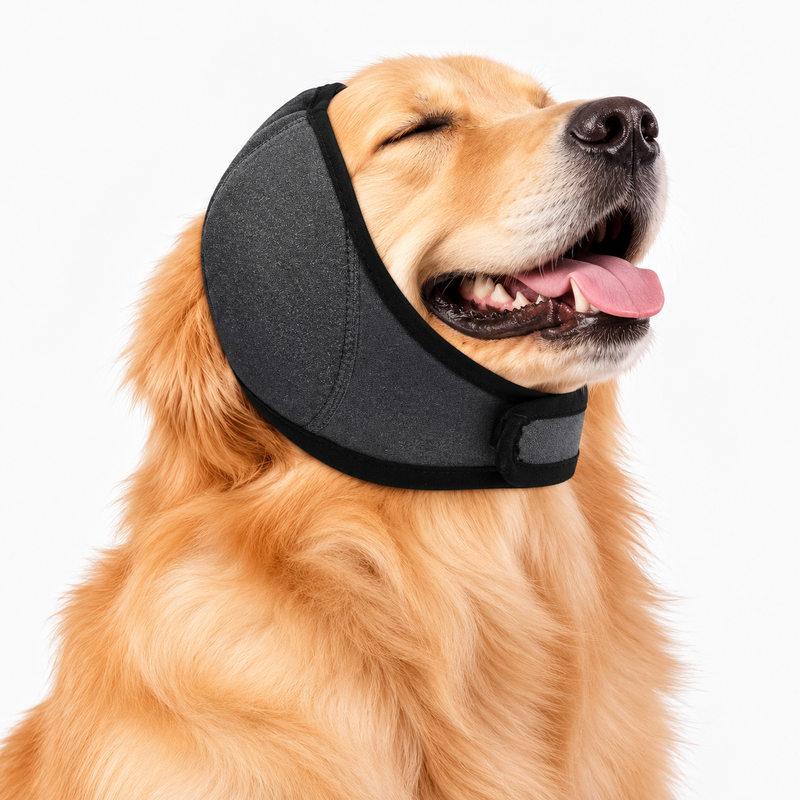 WoofCalm™ Calming Dog Ear Cover – Grooming, Bathing & Drying Hood